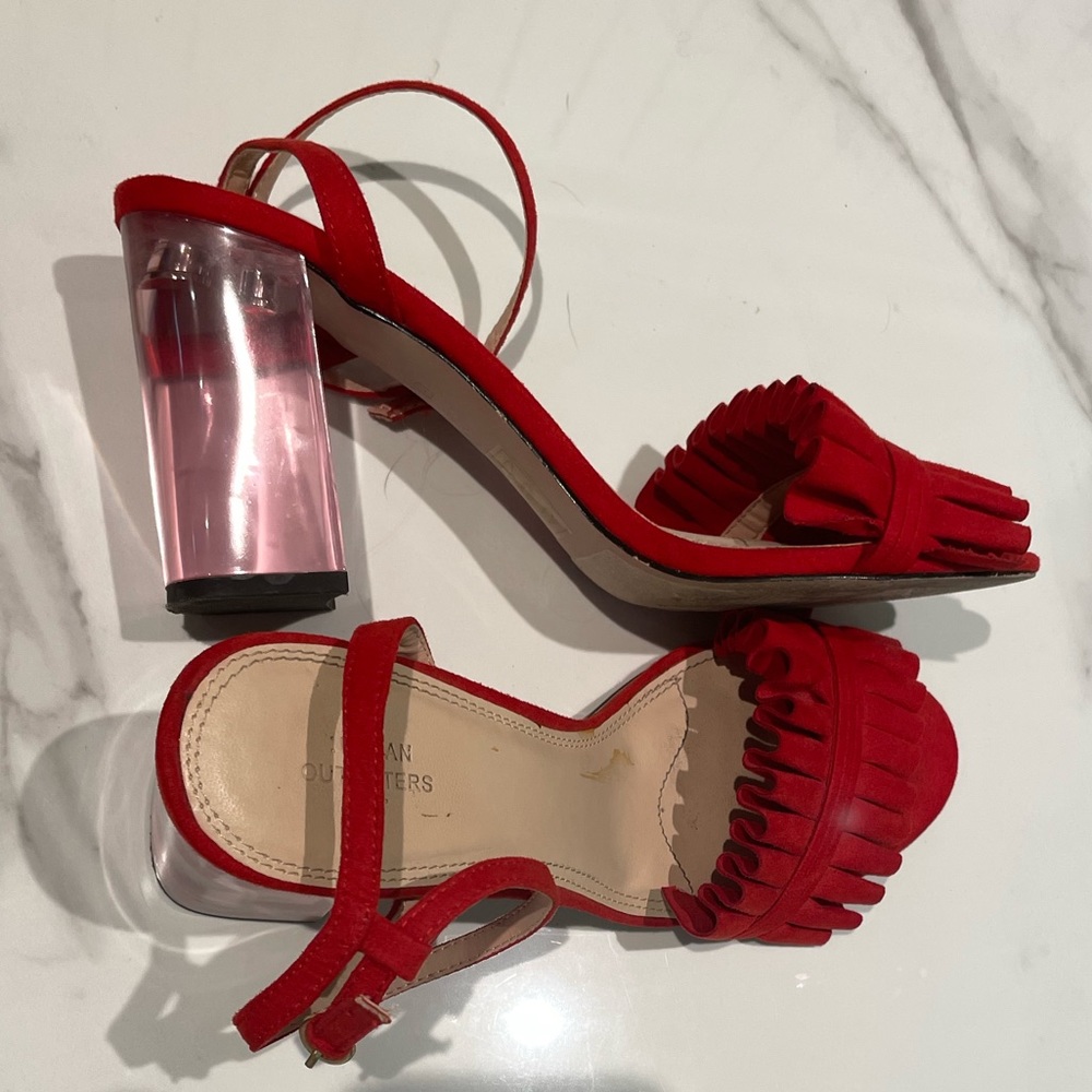 Red Suede Urban Outfitters Heels size 39/8